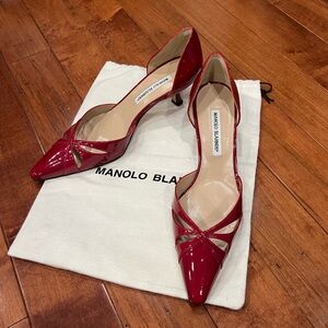 Manolo Blahnik Glossy Red Heels